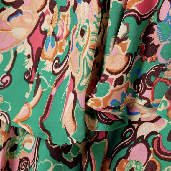 A.L.C. Bell Long Sleeve Layered Cutout Maxi Dress Emerald Multi SZ 2 NEW $1095! - Picture 11 of 12